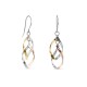Pendientes de plata diseño tirabuzón tricolor
