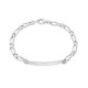 Pulsera No Me Olvides de plata de 18 cm con eslabones 1x1