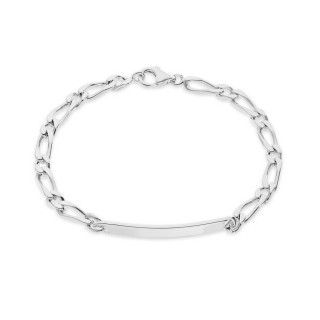 Pulseira em prata "lembra-te de mim" de 18 cm com elos 1x1