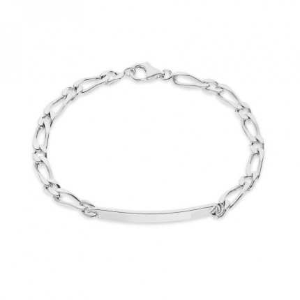 Pulseira em prata "lembra-te de mim" de 18 cm com elos 1x1