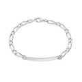 Pulsera No Me Olvides de plata de 18 cm con eslabones 1x1
