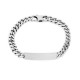 Pulsera No Me Olvides de plata con eslabon plano 19 cm