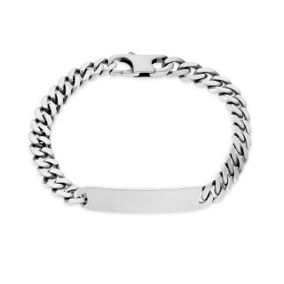 Pulsera No Me Olvides de plata con eslabon plano 19 cm
