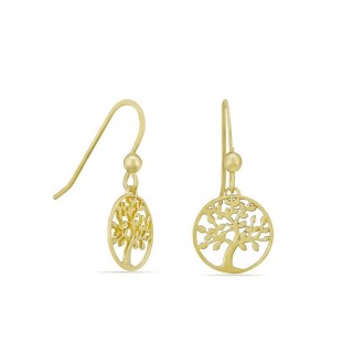 Pendientes bañados en oro árbol de la vida