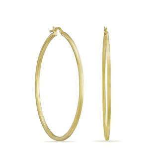 Brincos argola banhados a ouro tubo 45 mm