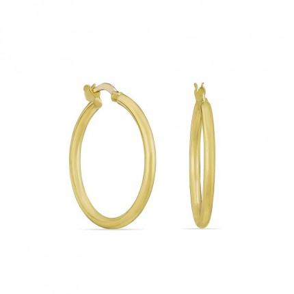 Brincos de aro banhado a ouro 20 mm