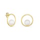 Pendientes de oro amarillo 9K con perla en equilibrio
