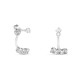 Pendientes de oro blanco 9K diseño 2 en 1 con 8 circonitas