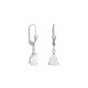 Brincos em ouro branco 9K com pendente gota de zircónia
