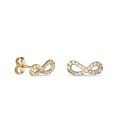 Brinco em ouro amarelo 9K símbolo do infinito e zircónias