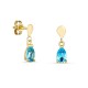 Pendientes de oro amarillo de 9K con topacio