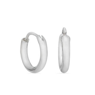 Pendientes de aros de plata redondos de 12 mm