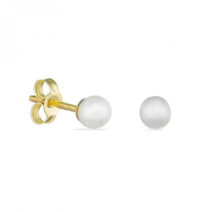 Brincos em ouro 18K com pérola cultivada de 4mm