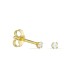 Pendientes de oro amarillo de 18K con circonita 2 mm