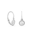 Brincos brisure em ouro branco 18K com zircónia chaton