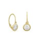 Pendientes brisure de oro amarillo de 18K con circonita en chatón