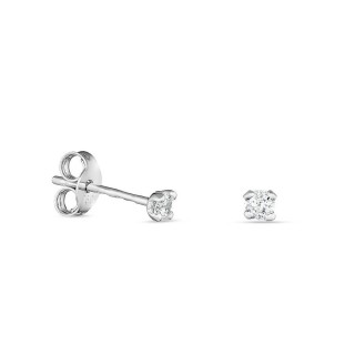 Brincos em ouro branco 18K com diamante de 0.09 ct