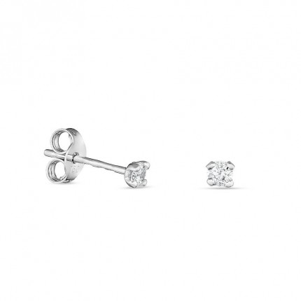 Pendientes de oro blanco de 18K con diamante 0.09 ct