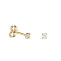 Brincos em ouro amarelo 18K com diamante de 0.09 ct