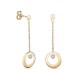 Brincos em ouro amarelo 18K círculo pendente e diamante