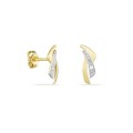 Brincos em ouro 18K design de barras com diamantes 0.01 ct