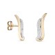 Pendientes de oro de 18K diseño ondas bicolor con diamantes
