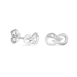 Brincos em ouro branco 18K o símbolo do infinito diamantes
