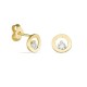 Brincos em ouro amarelo 18K círculos com diamante