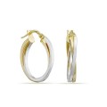 Brincos em ouro 18K argola dupla bicolor