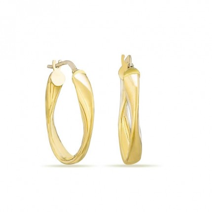 Brincos argola trançada em ouro amarelo 18K