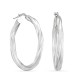 Pendientes de oro blanco de 18K tipo criolla trenzada