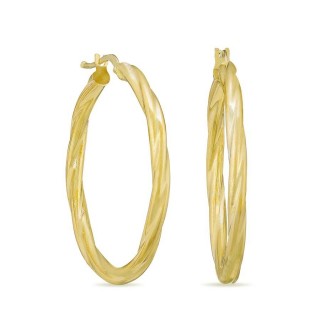 Pendientes de oro amarillo de 18K tipo criolla trenzada