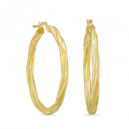 Pendientes de oro amarillo de 18K tipo criolla trenzada