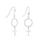 Pendientes de plata colgante círculo y cruz