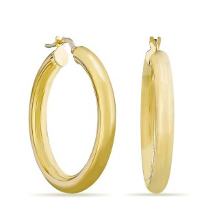 Pendientes de oro amarillo de 18K tubo 4 x 25 mm