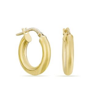 Brincos em ouro amarelo 18K tubo 3 x 10 mm