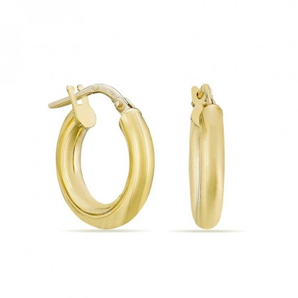 Pendientes de oro amarillo de 18K tubo 3 x 10 mm
