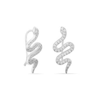 Pendientes de plata serpientes con circonitas