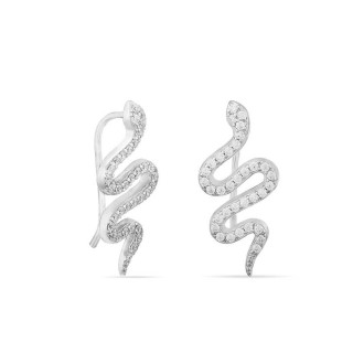 Pendientes de plata serpientes con circonitas
