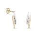 Pendientes de oro amarillo de 18K rodiado y 6 circonitas
