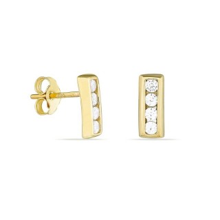 Pendientes de oro amarillo 18k y circonita