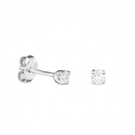 Brincos em ouro branco 18K e diamante de 0.20 ct