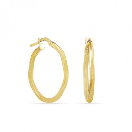 Pendientes de aro de oro amarillo 9K tubo de 2x20 mm