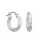 Pendientes de aro de oro blanco 9K tubo de 3x10 mm