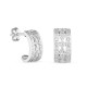 Pendientes rectangulares de oro blanco 18K y diamante 0.06ct