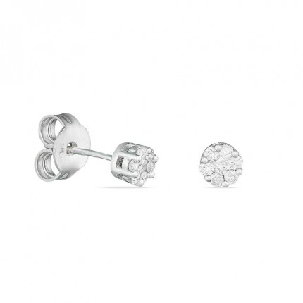 Brincos em ouro branco 18K com diamante de 0.15 ct