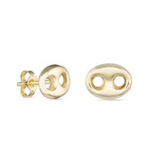 Pendientes de oro amarillo 9K diseño grano de café dorado