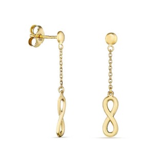 Brincos em ouro amarelo 9K com símbolo do infinito