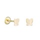 Brincos borboleta 2 tons em ouro amarelo 18K