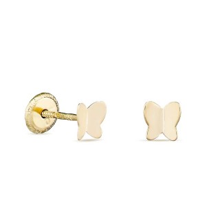 Brincos borboleta 2 tons em ouro amarelo 18K